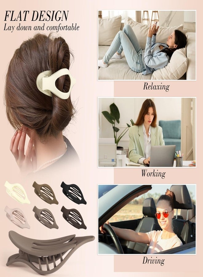 Obeoby 6 PCS Flat Hair Clips for Women, French Flat Claw Clips Large Medium Hair Barrettes Accessories Stocking Stuffers Christmas Gifts (Neutral) - Image 4